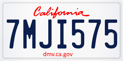 CA license plate 7MJI575