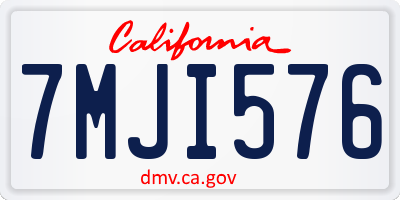 CA license plate 7MJI576