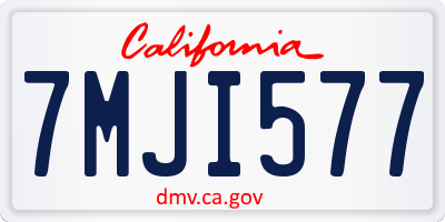 CA license plate 7MJI577