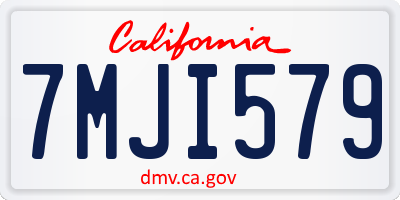 CA license plate 7MJI579