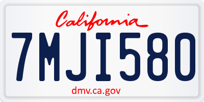 CA license plate 7MJI580