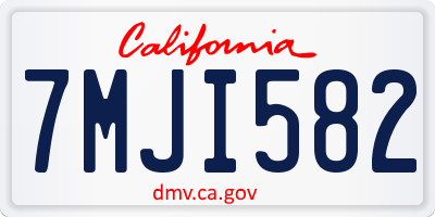 CA license plate 7MJI582