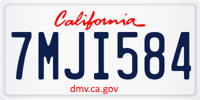 CA license plate 7MJI584