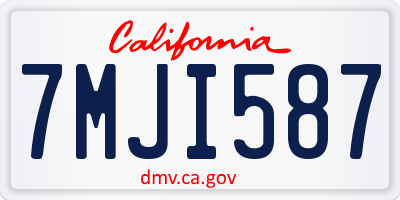 CA license plate 7MJI587