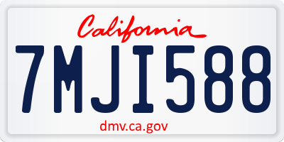 CA license plate 7MJI588