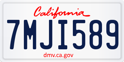 CA license plate 7MJI589
