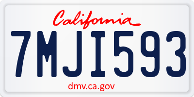 CA license plate 7MJI593
