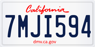 CA license plate 7MJI594