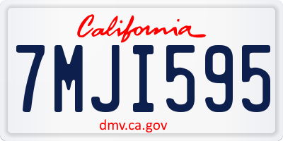 CA license plate 7MJI595