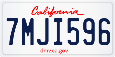 CA license plate 7MJI596