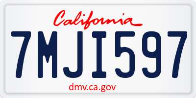 CA license plate 7MJI597