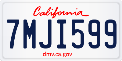 CA license plate 7MJI599