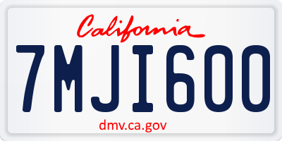 CA license plate 7MJI600