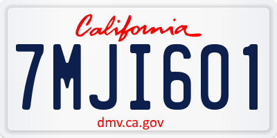 CA license plate 7MJI601