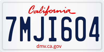 CA license plate 7MJI604