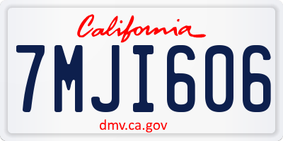 CA license plate 7MJI606