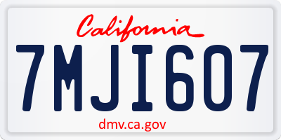 CA license plate 7MJI607