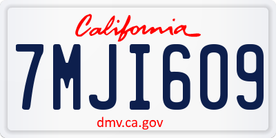 CA license plate 7MJI609