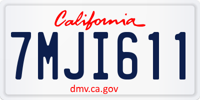 CA license plate 7MJI611