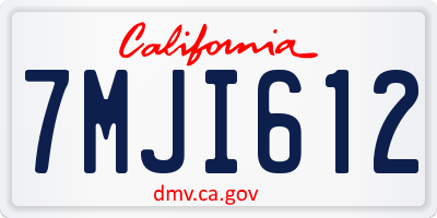 CA license plate 7MJI612