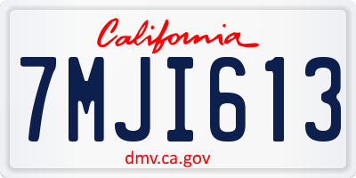 CA license plate 7MJI613