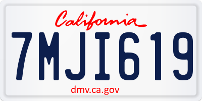 CA license plate 7MJI619