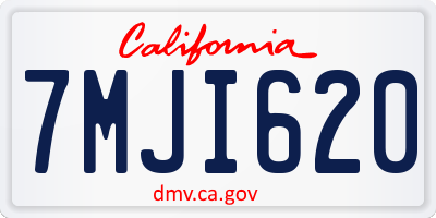 CA license plate 7MJI620
