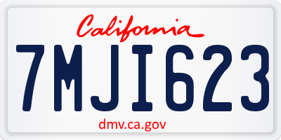 CA license plate 7MJI623