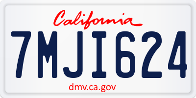 CA license plate 7MJI624