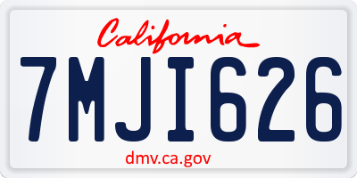 CA license plate 7MJI626