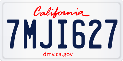 CA license plate 7MJI627