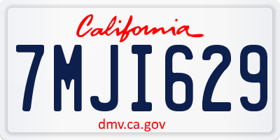 CA license plate 7MJI629