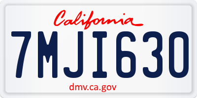 CA license plate 7MJI630