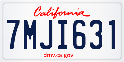 CA license plate 7MJI631