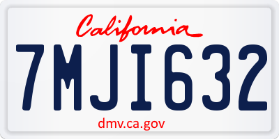 CA license plate 7MJI632