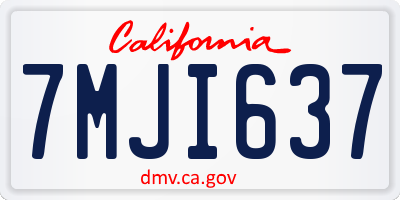 CA license plate 7MJI637