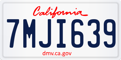 CA license plate 7MJI639