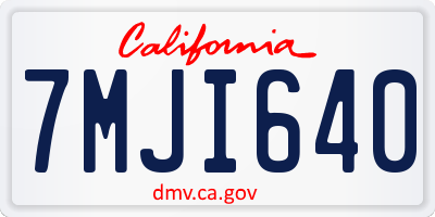 CA license plate 7MJI640