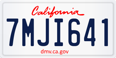 CA license plate 7MJI641