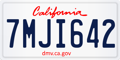 CA license plate 7MJI642