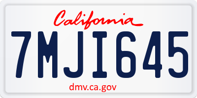 CA license plate 7MJI645