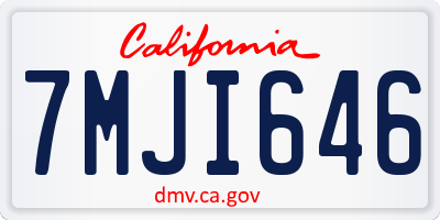 CA license plate 7MJI646