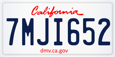 CA license plate 7MJI652
