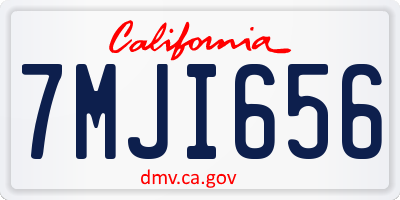 CA license plate 7MJI656