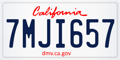 CA license plate 7MJI657