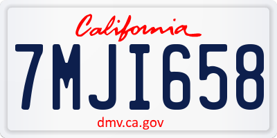CA license plate 7MJI658
