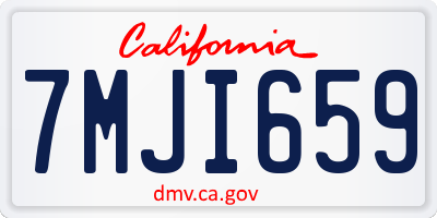CA license plate 7MJI659