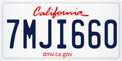 CA license plate 7MJI660