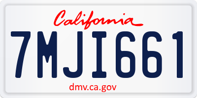 CA license plate 7MJI661