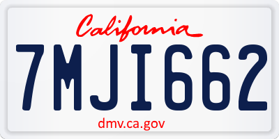 CA license plate 7MJI662